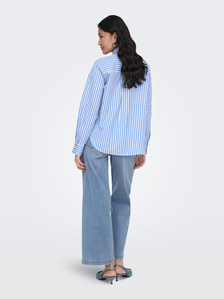 Only Lyra blouse blauw dessin – dames