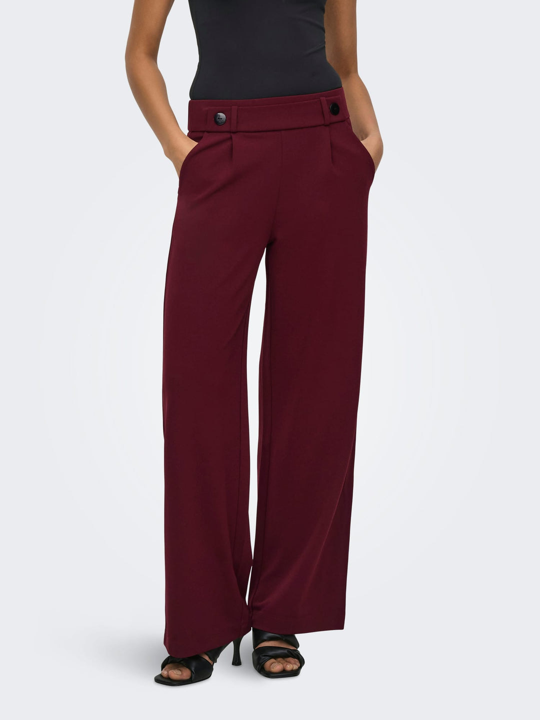 Jacqueline de Yong Geggo lange broek bordeaux – dames - L32