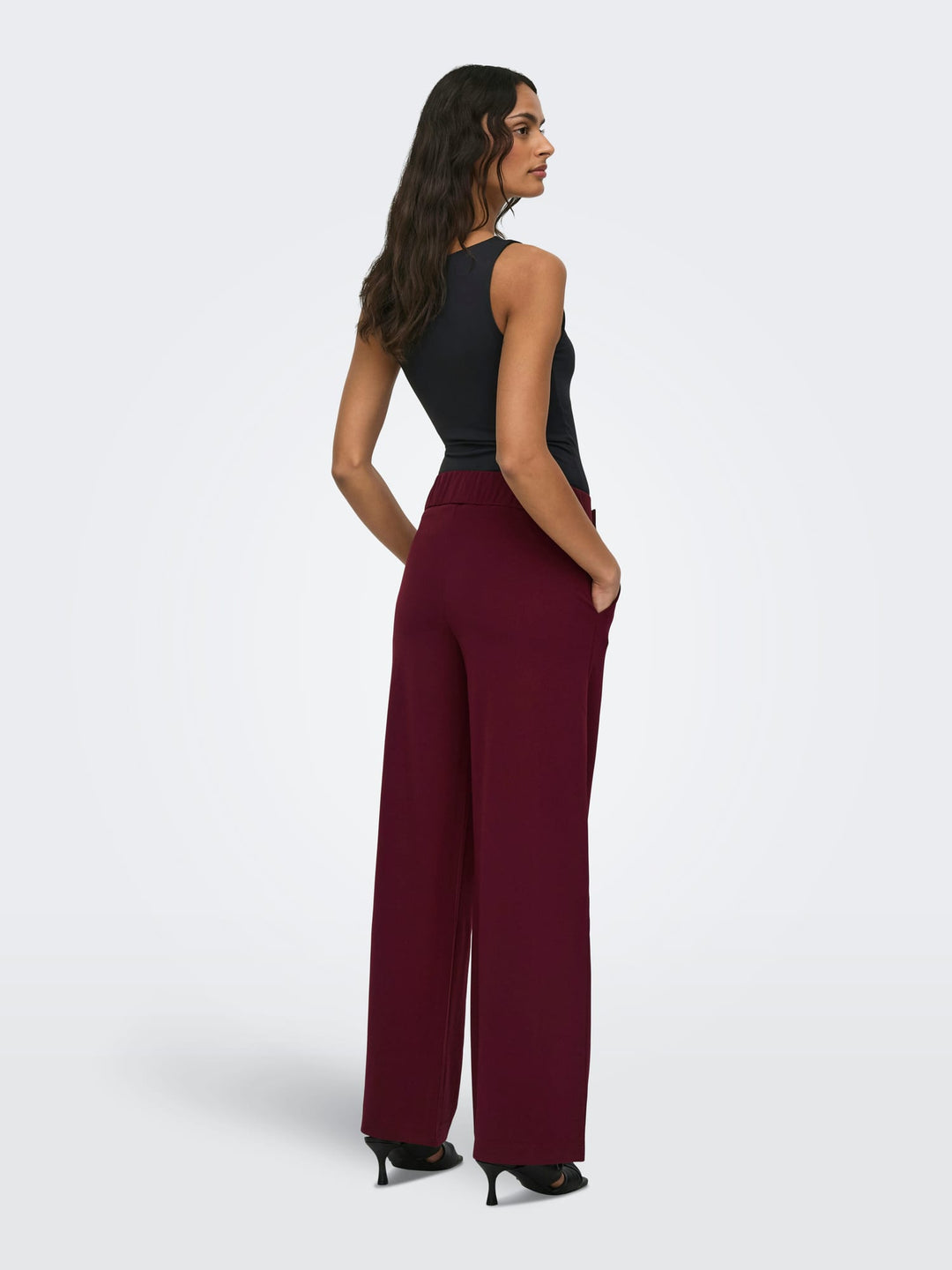 Jacqueline de Yong Geggo lange broek bordeaux – dames - L34