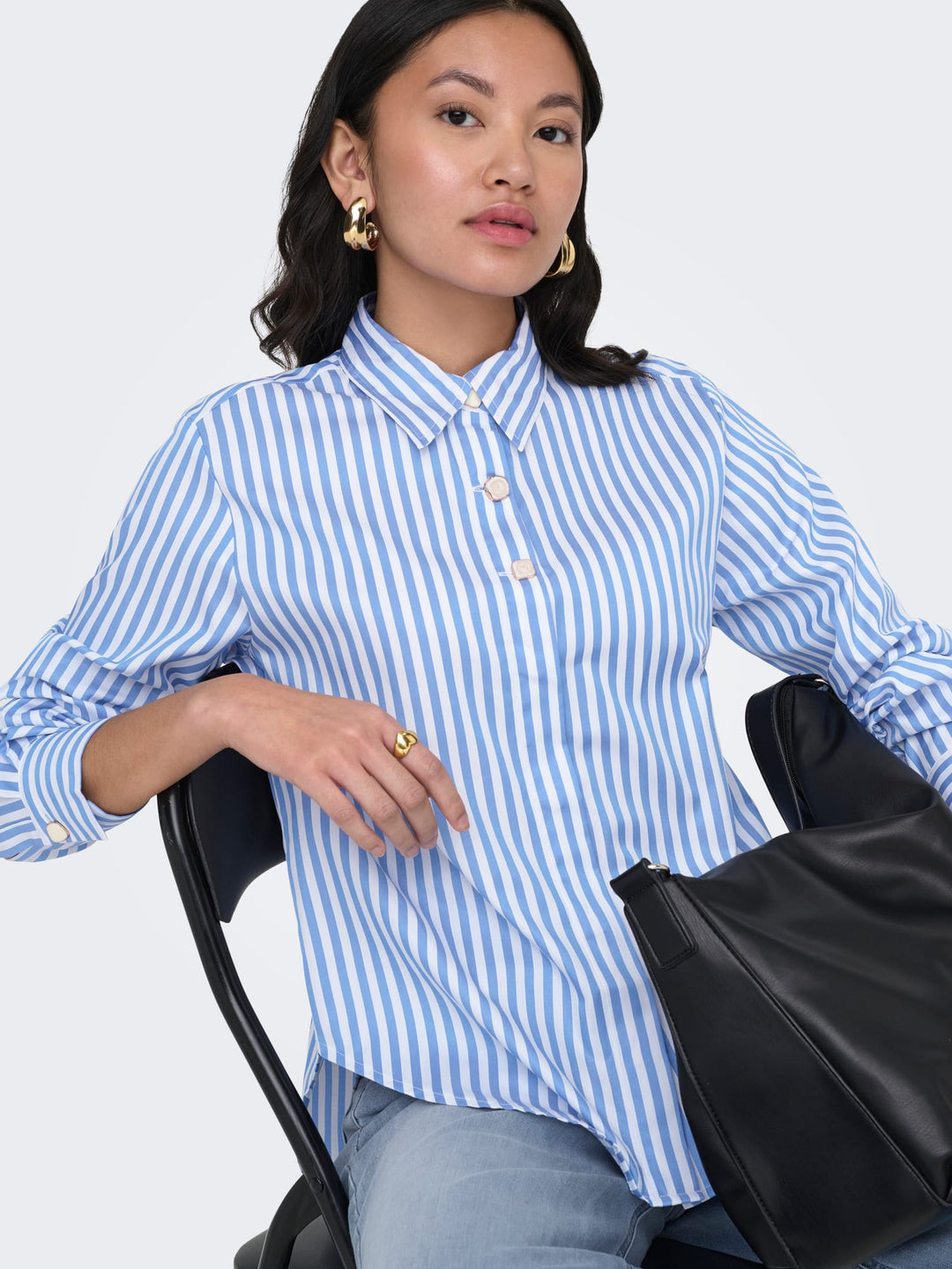 Only Lyra blouse blauw dessin – dames
