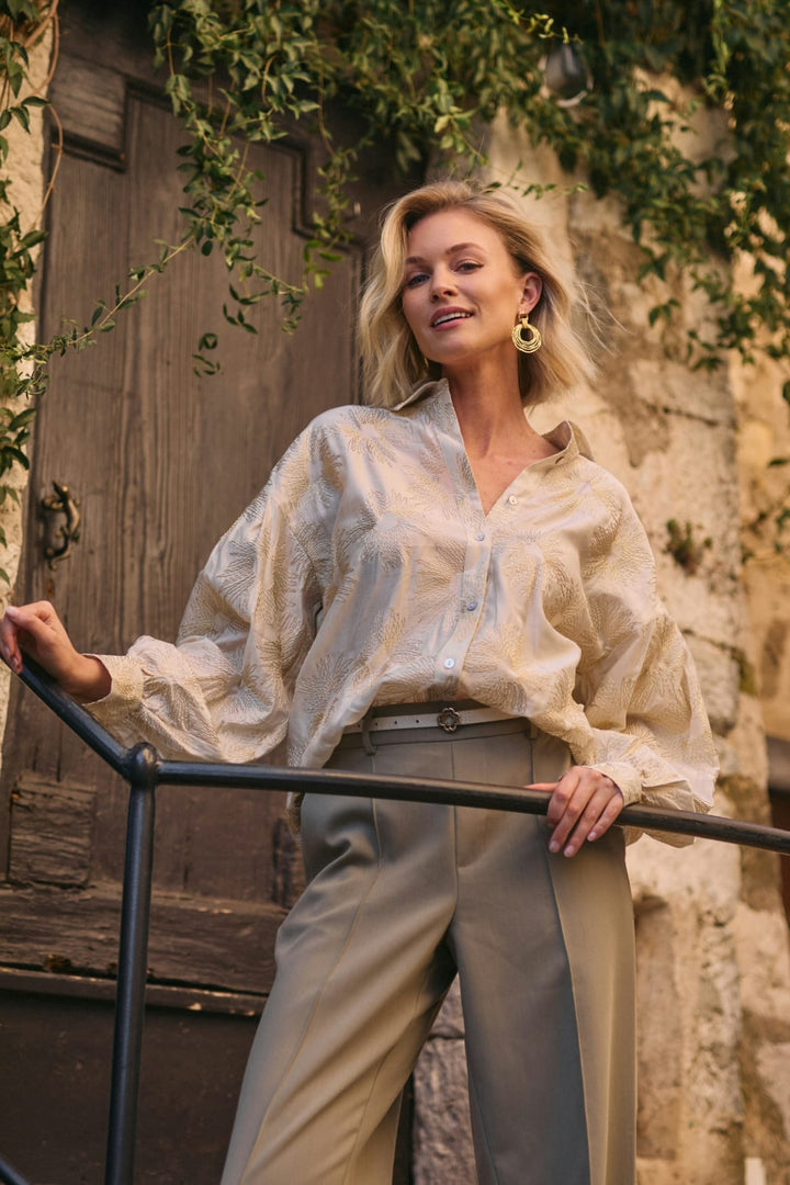 Nukus Nola Blouse Embroidery ecru dessin – dames