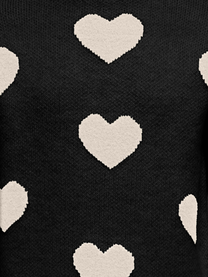 Kids Only KOGNAJA L/S FLOWER PULLOVER KNT – meisjes trui - Zwart Dessin