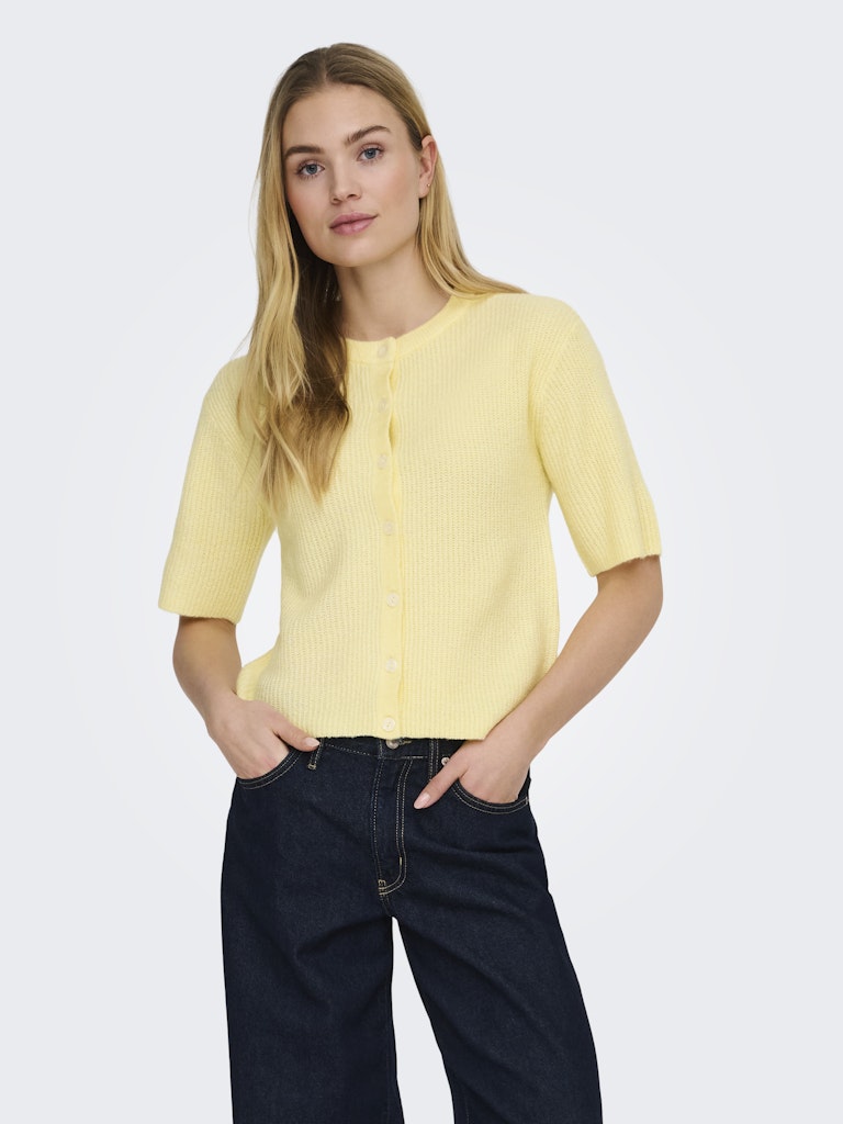 Jacqueline de Yong Catty vest gebreid – dames - Geel