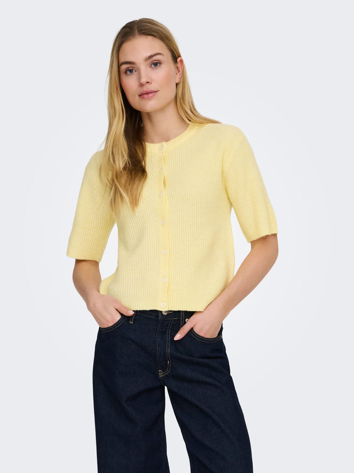 Jacqueline de Yong Catty vest gebreid – dames - Geel