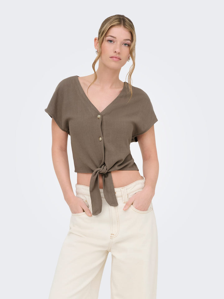 Only 15322270 Siesta blouse k/m dames taupe