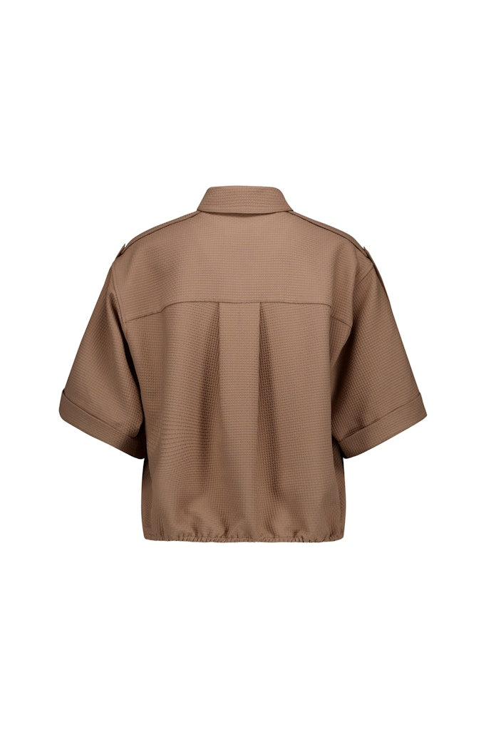 Studio Anneloes Nellie waffle blouse taupe – dames