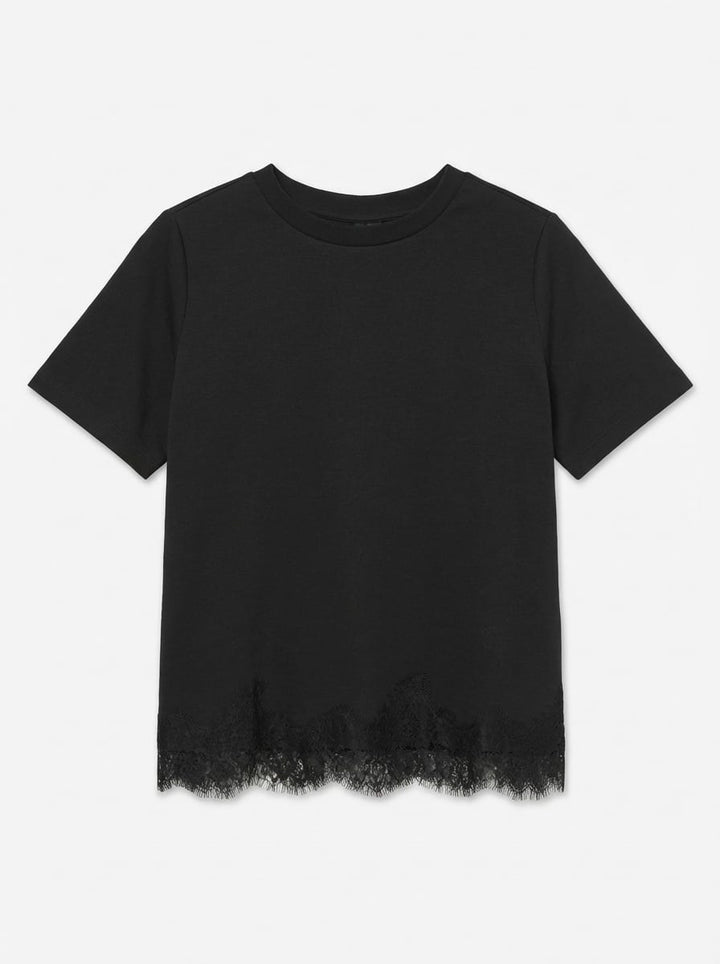 VERO MODA VMSARA METTE LACE T-shirt - dames zwart
