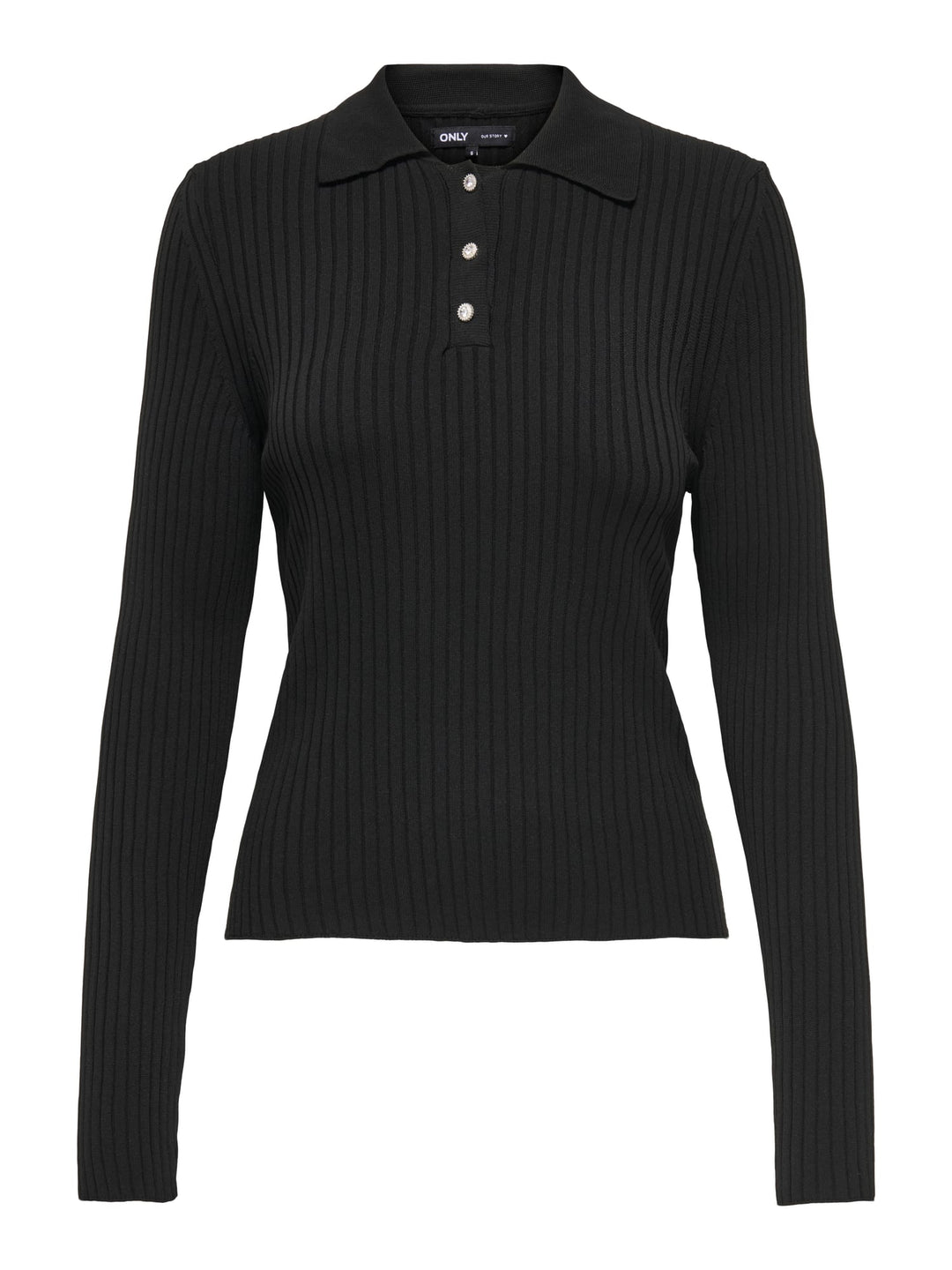 Only 15355354 Elisa polo l/m dames - zwart