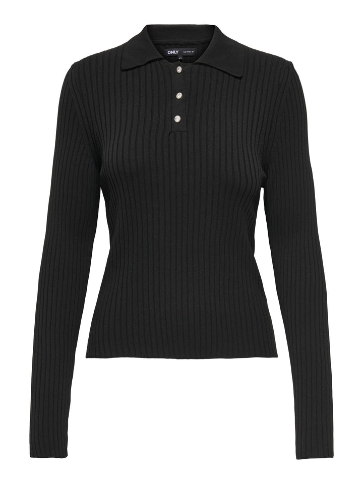 Only 15355354 Elisa polo l/m dames - zwart