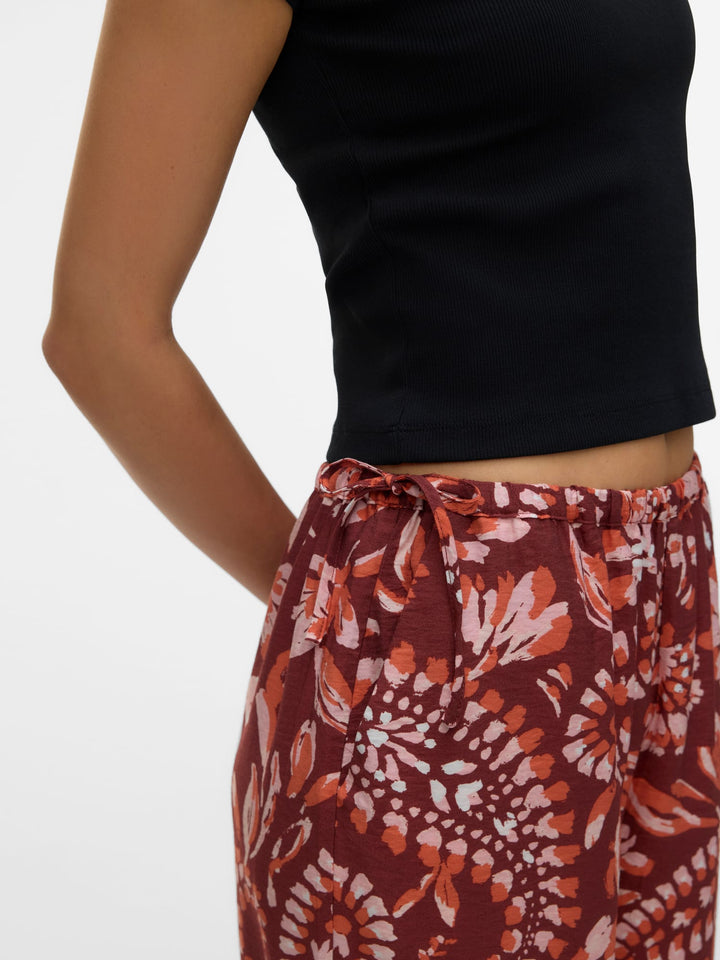 VERO MODA Nellie lange broek dames – rood dessin