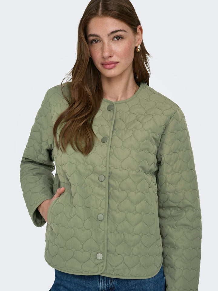 Only 15366265 Heart steppjack dames olijf