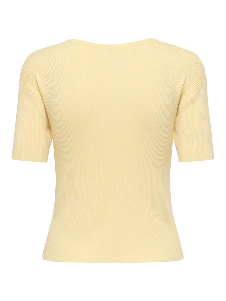 jacqueline de yong 15369786 Gaby vest gebreid geel