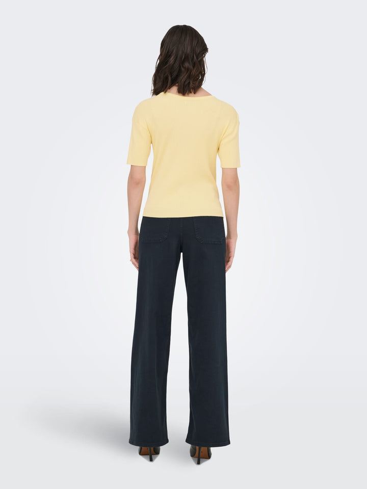 jacqueline de yong 15369786 Gaby vest gebreid geel