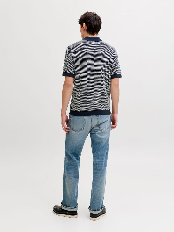 Jack & Jones Blukingsley polo k/m heren blauw dessin