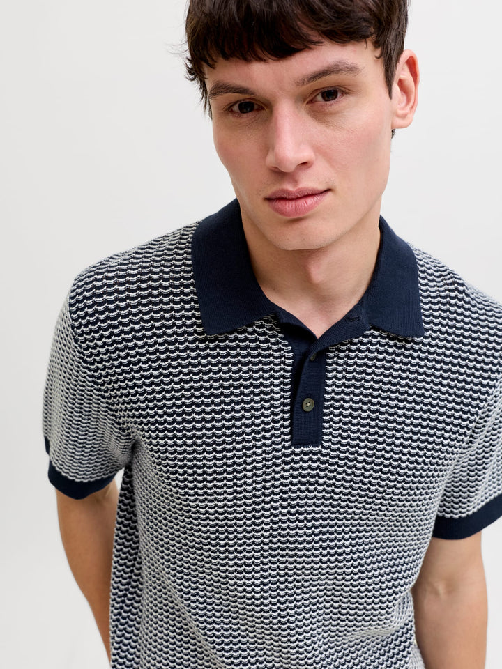 Jack & Jones Blukingsley polo k/m heren blauw dessin
