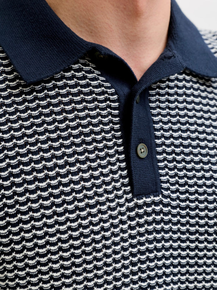 Jack & Jones Blukingsley polo k/m heren blauw dessin