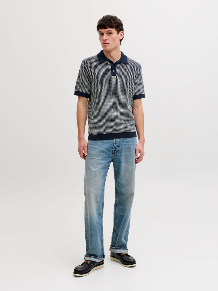 Jack & Jones Blukingsley polo k/m heren blauw dessin