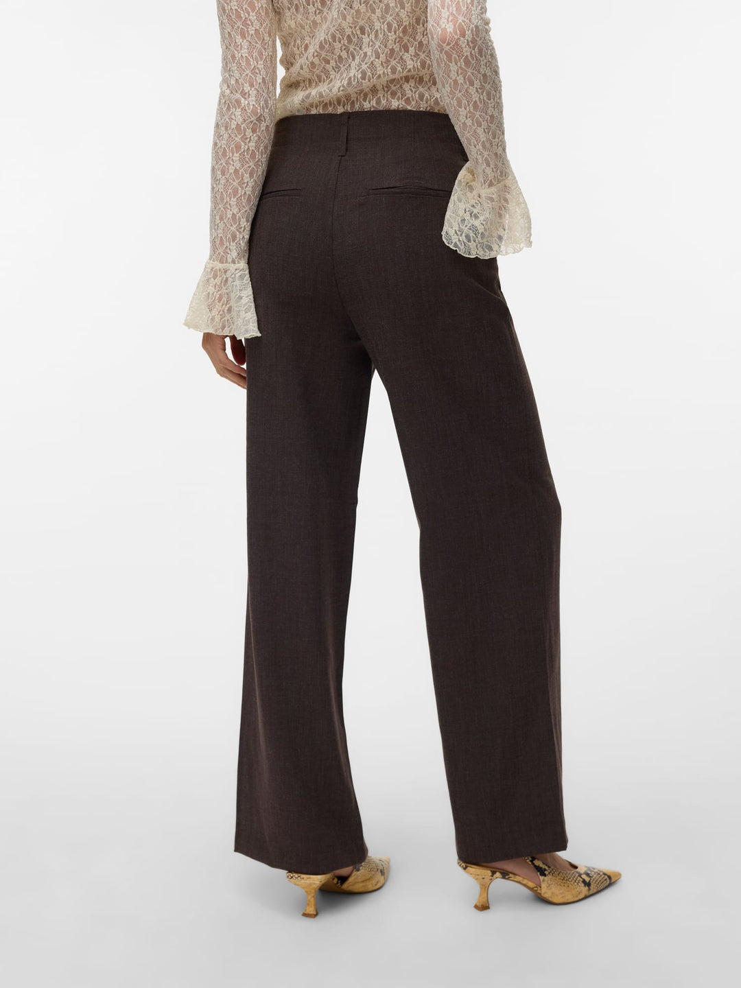 VERO MODA VMBESTIE HW WIDE PANT – dames lange broek bruin