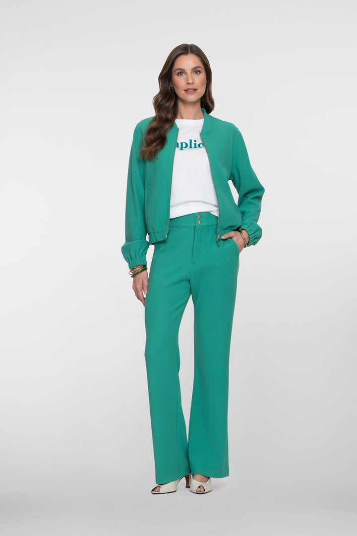 Geisha lange broek dames groen dessin – 61110-21