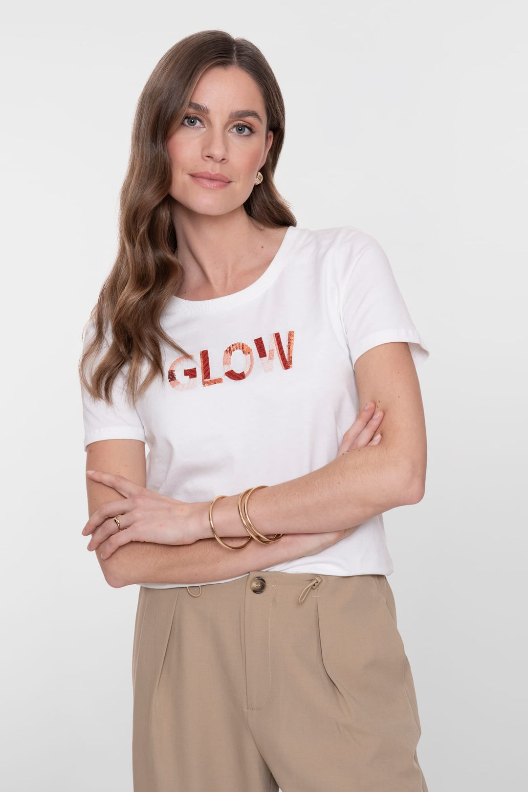 Geisha T-shirt glow off-white – dames