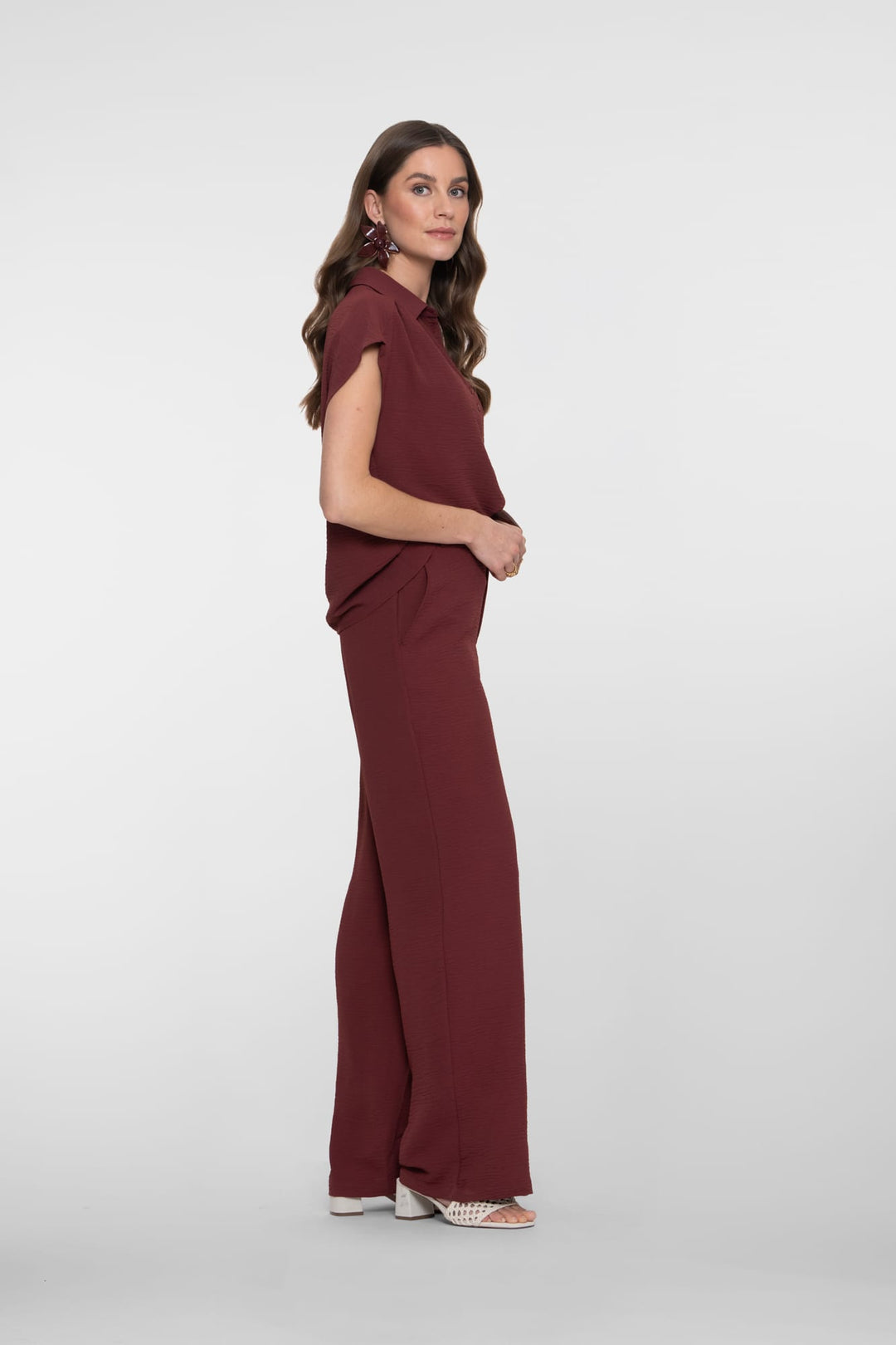 Geisha 61111-21 bordeaux lange broek dames