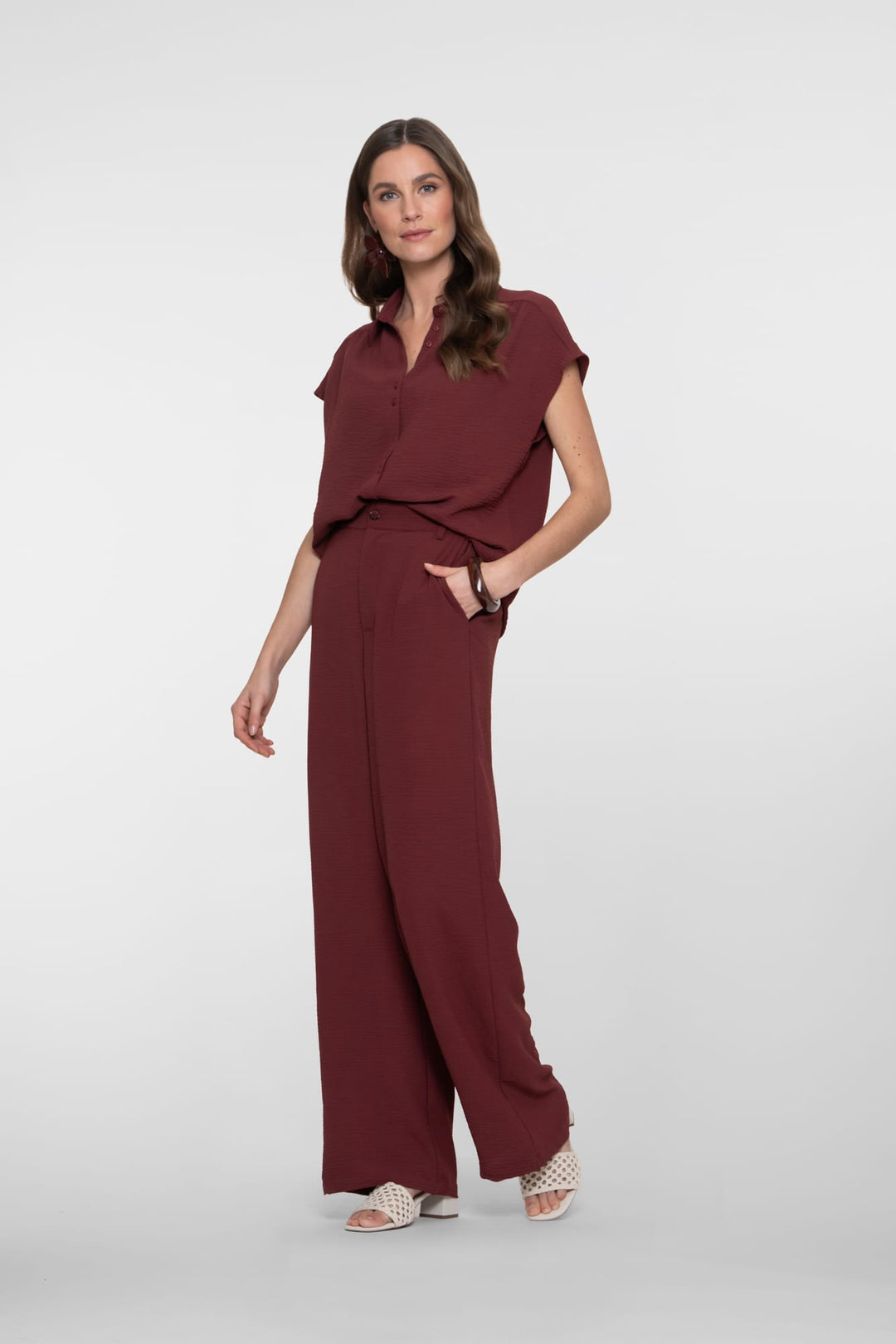 Geisha 61111-21 bordeaux lange broek dames