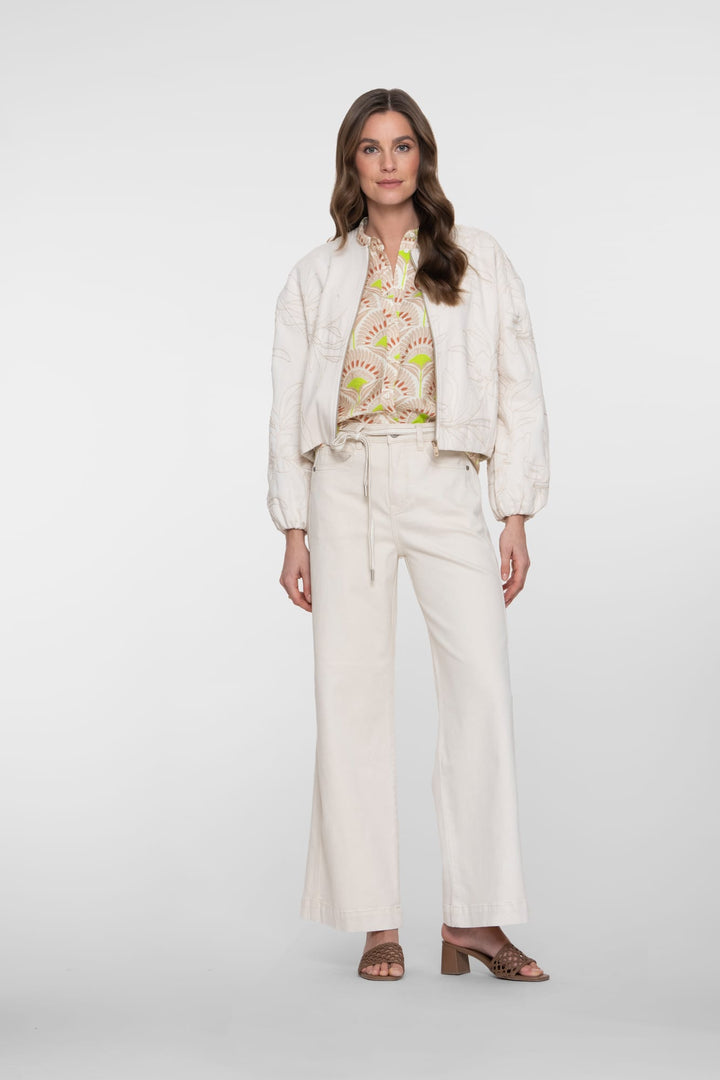 Geisha 61013-10 ecru lange broek dames – trendy en comfortabel