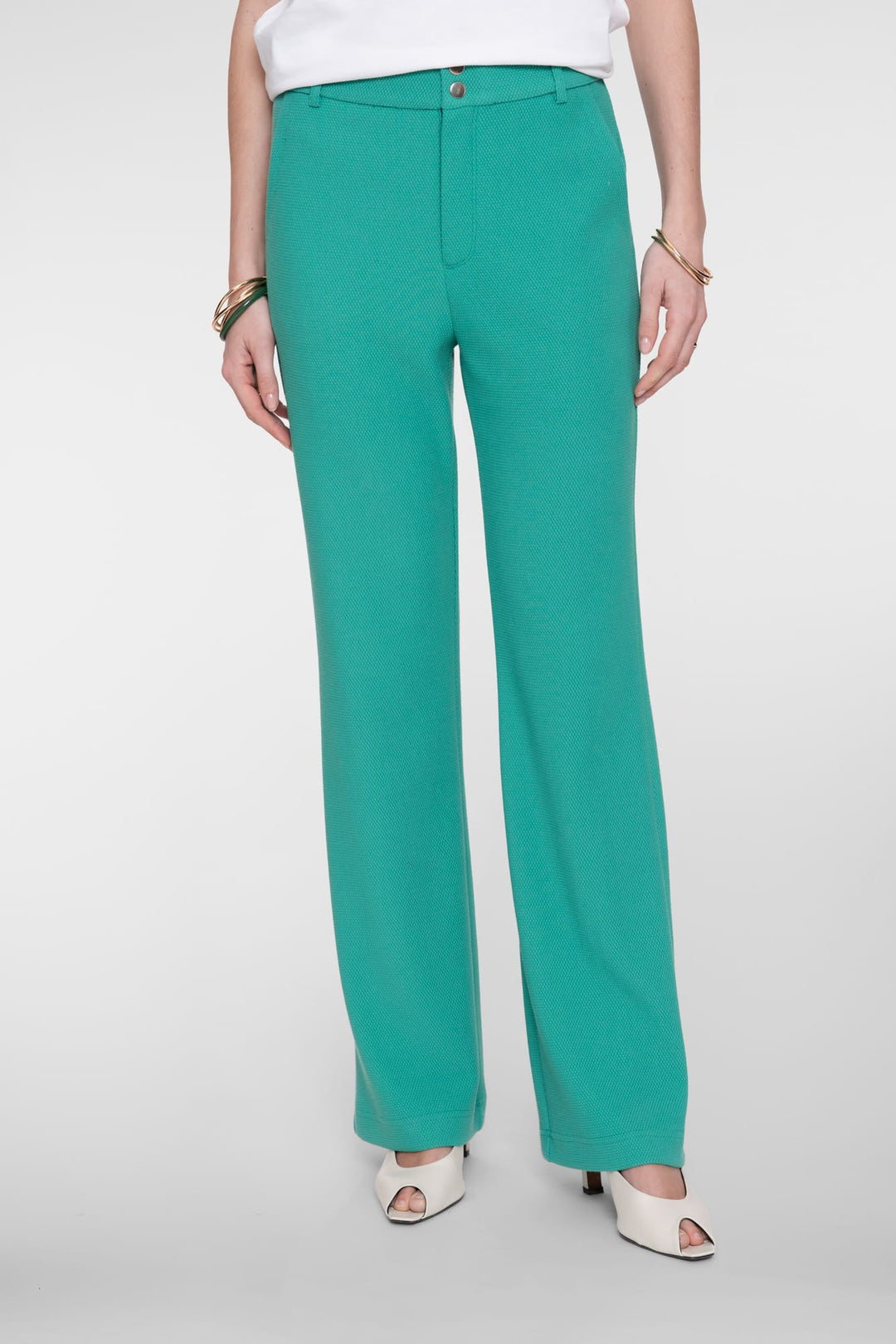 Geisha lange broek dames groen dessin – 61110-21