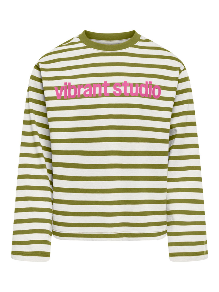 kids only KOGLIDA L/S STRIPE TOP JRS t-shirt l/m groen dessin