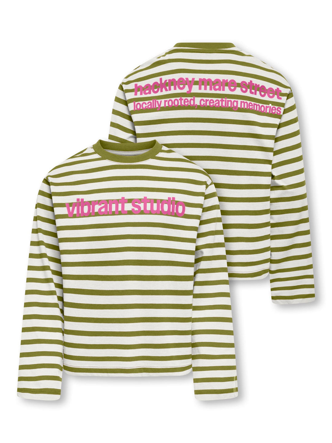 kids only KOGLIDA L/S STRIPE TOP JRS t-shirt l/m groen dessin