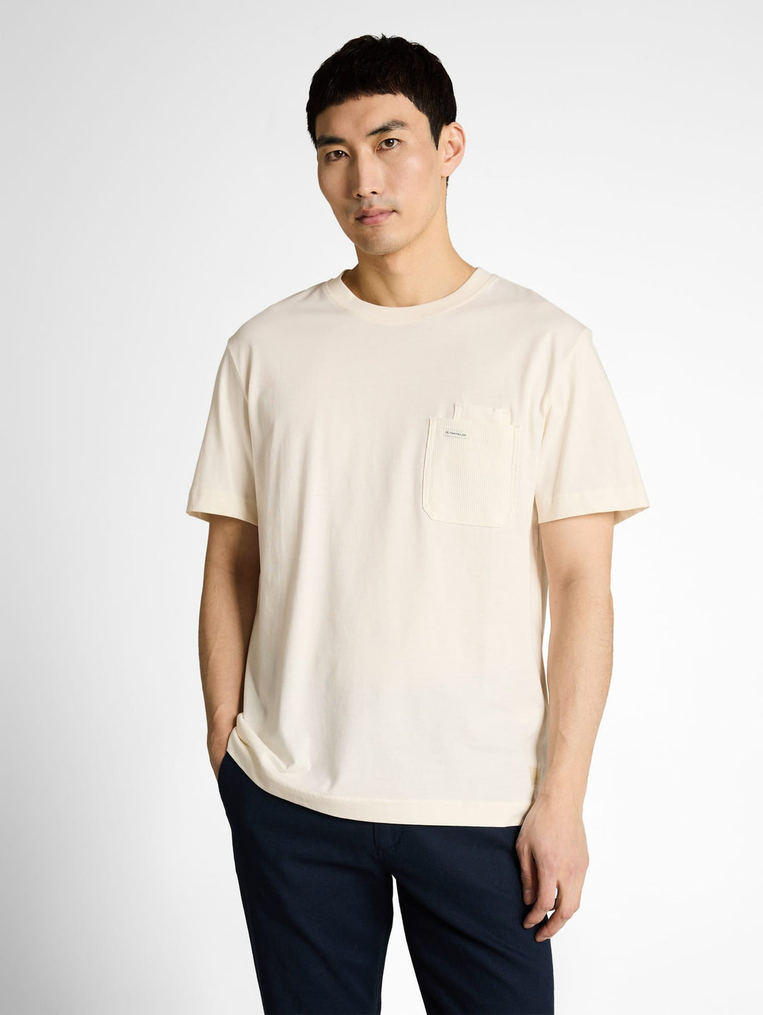 Tom Tailor T-shirt in used look – heren - Off-white