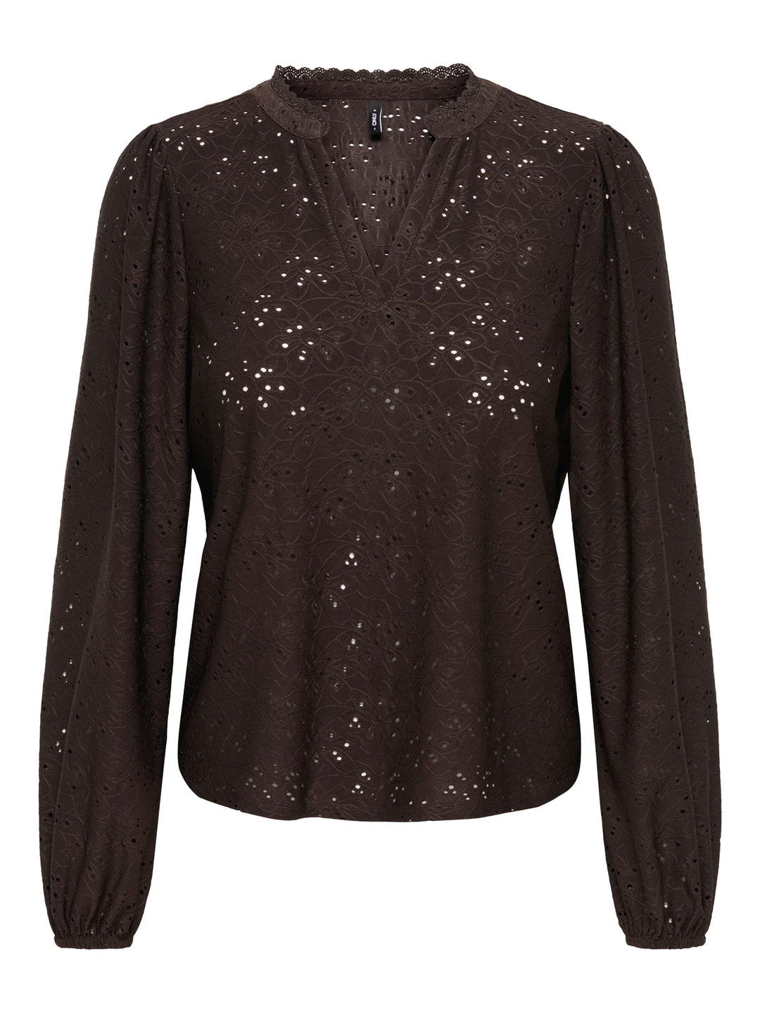 Only 15386530 Smilla top met lange mouwen bruin – dames