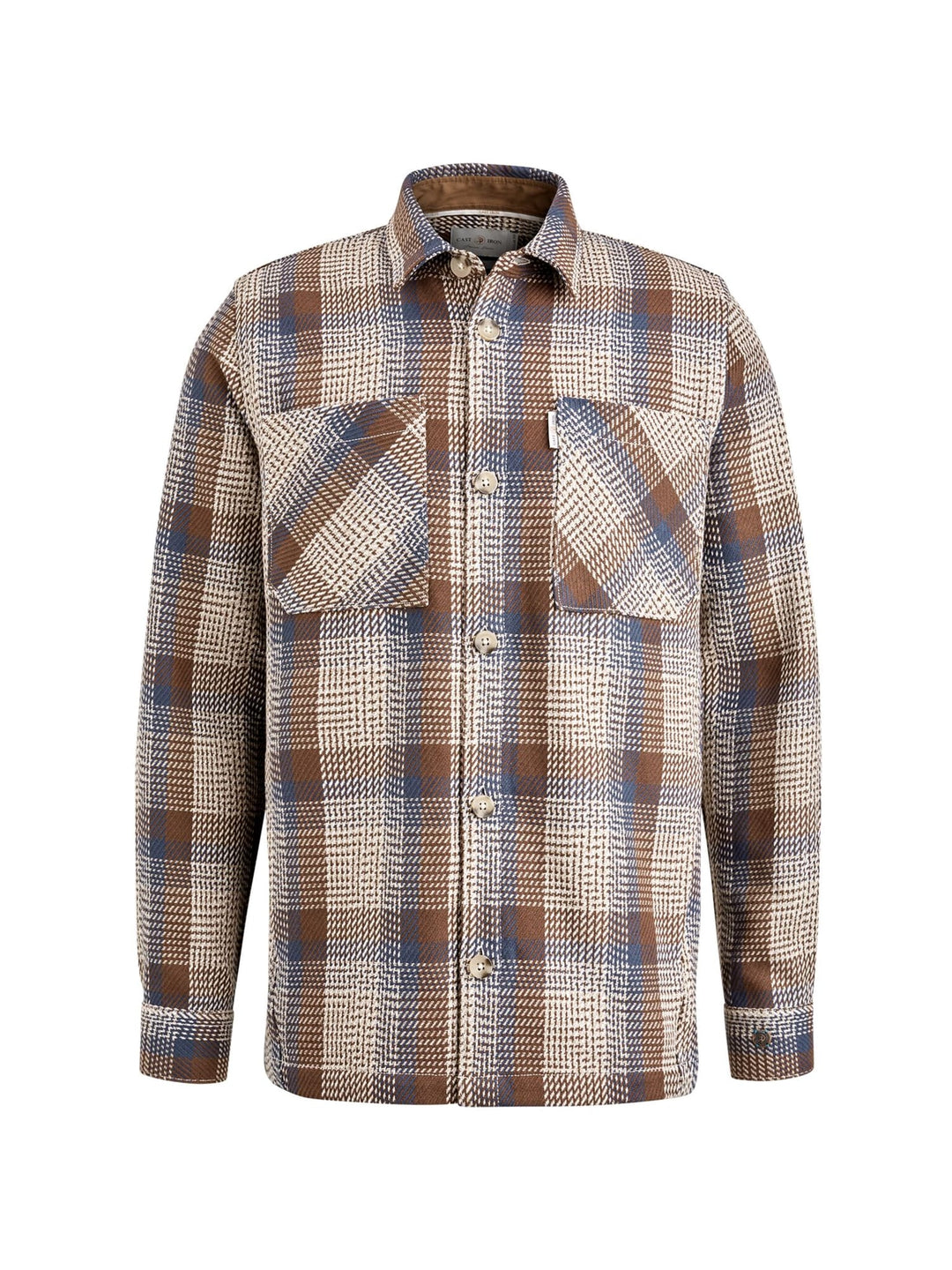 Cast Iron Long Sleeve Shirt Heavy Check – heren - Olijf