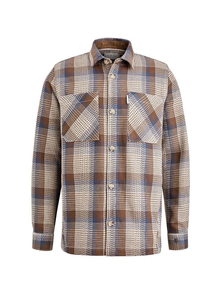 Cast Iron Long Sleeve Shirt Heavy Check – heren - Olijf