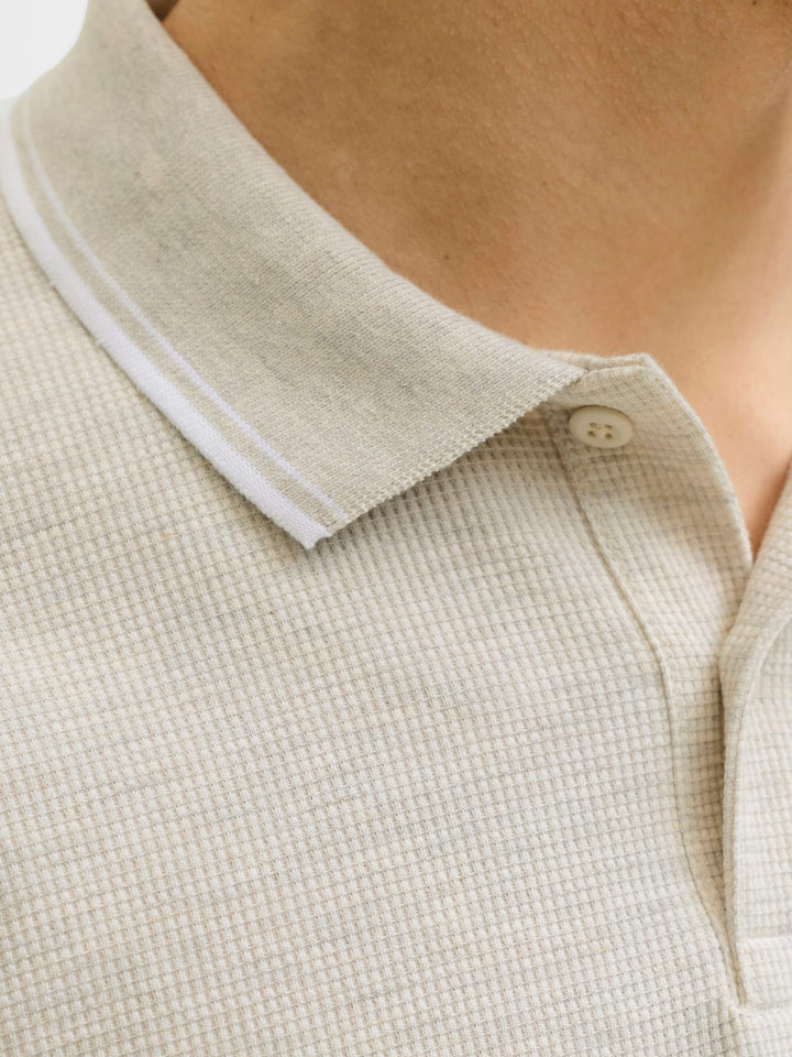 Jack & Jones polo k/m heren beige – 12268130 Austin