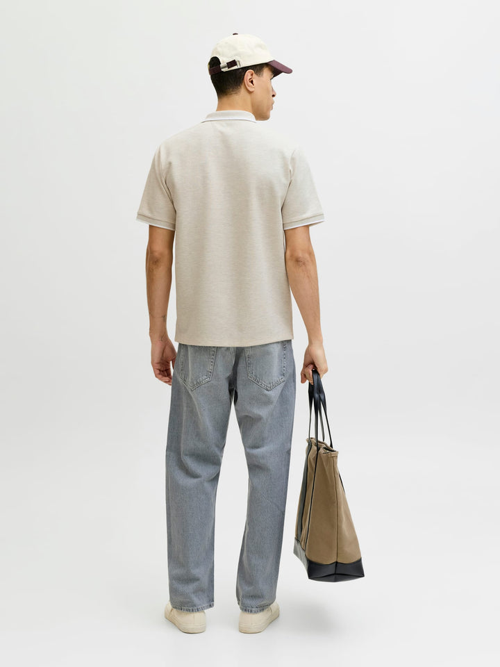 Jack & Jones polo k/m heren beige – 12268130 Austin