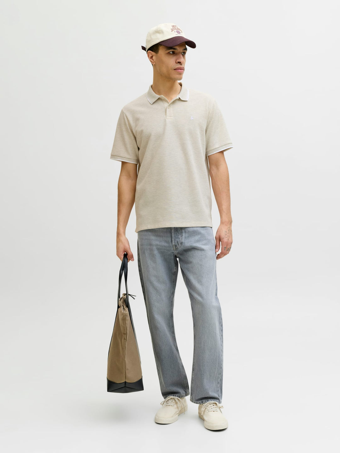 Jack &amp; Jones 12268130 Austin polo k/m beige – heren