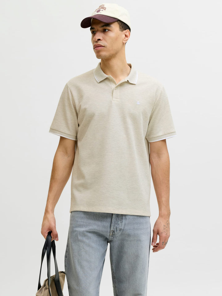 Jack &amp; Jones 12268130 Austin polo k/m beige – heren