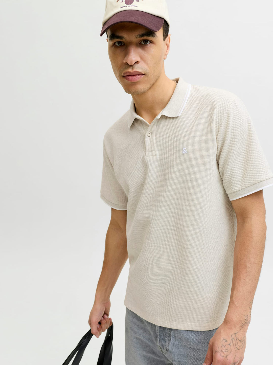 Jack & Jones polo k/m heren beige – 12268130 Austin