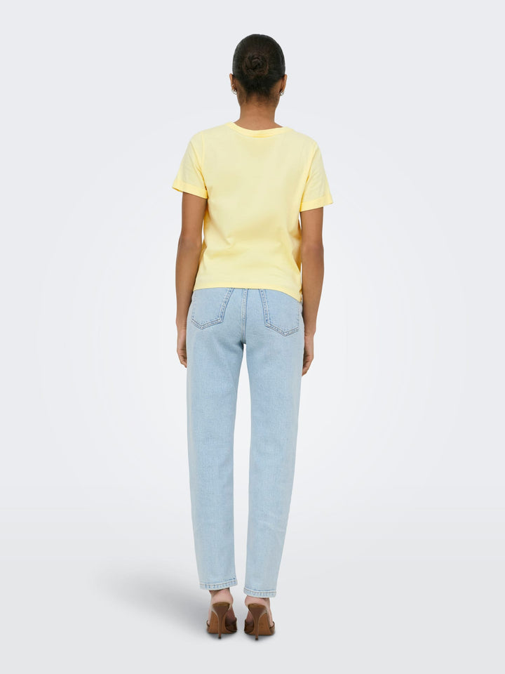 Only ONLDORA S/S Knot T-shirt geel – dames