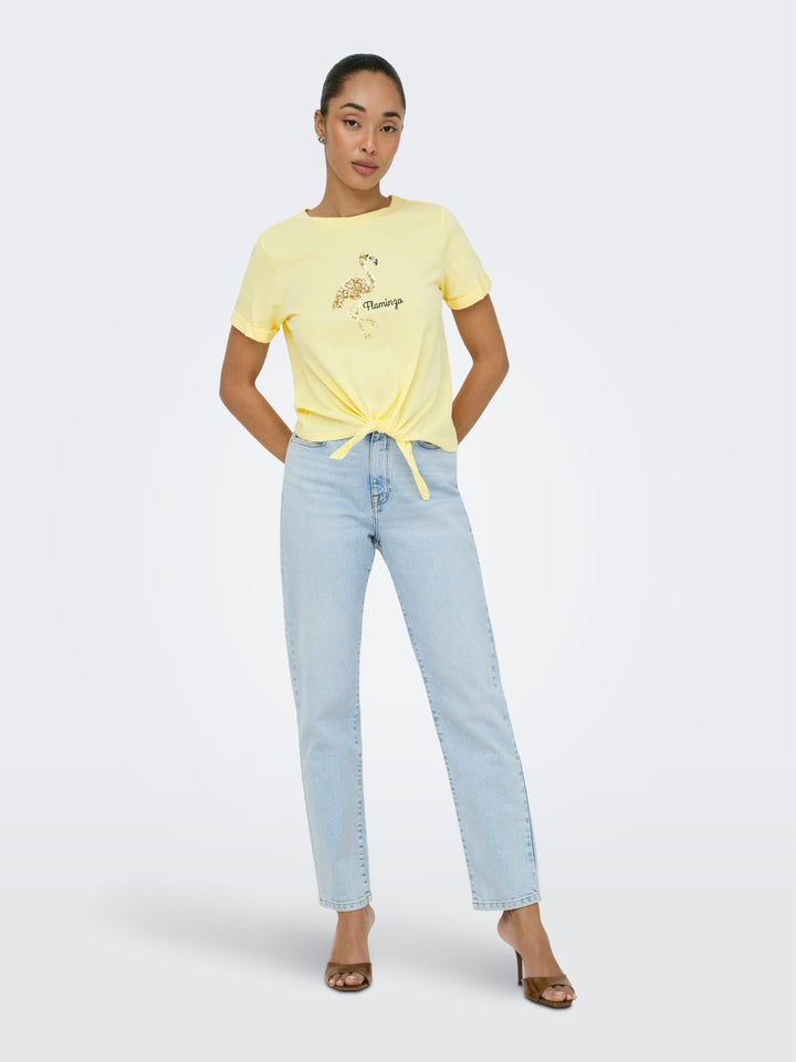 Only 15346678 Dora t-shirt geel – dames