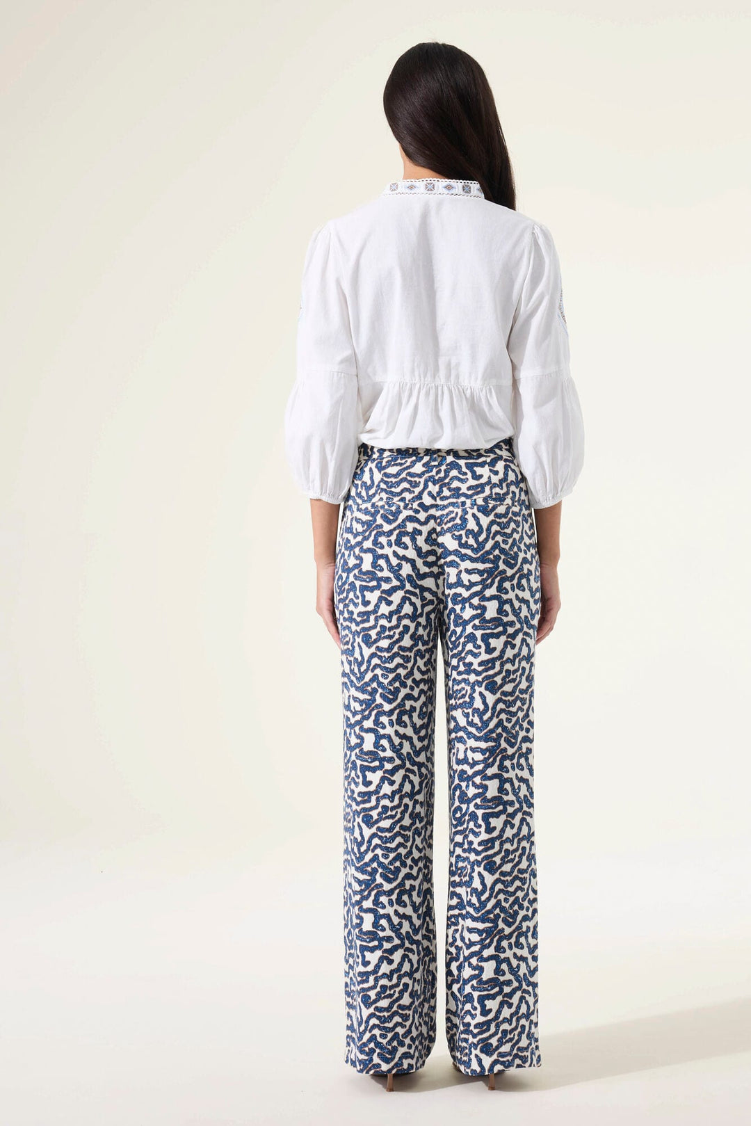 Garcia woman O260116 lange broek ecru dessin – dames