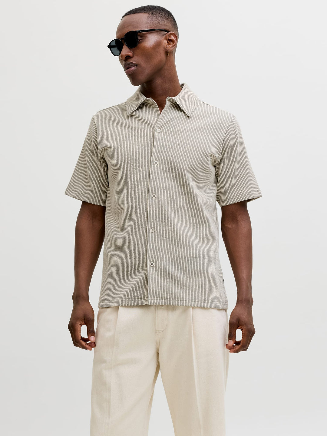 Jack & Jones overhemd k/m olijf – heren