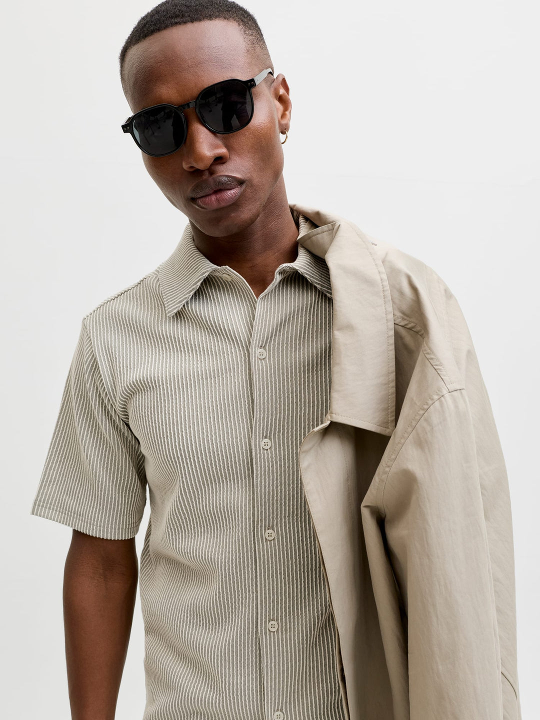 Jack & Jones overhemd k/m olijf – heren