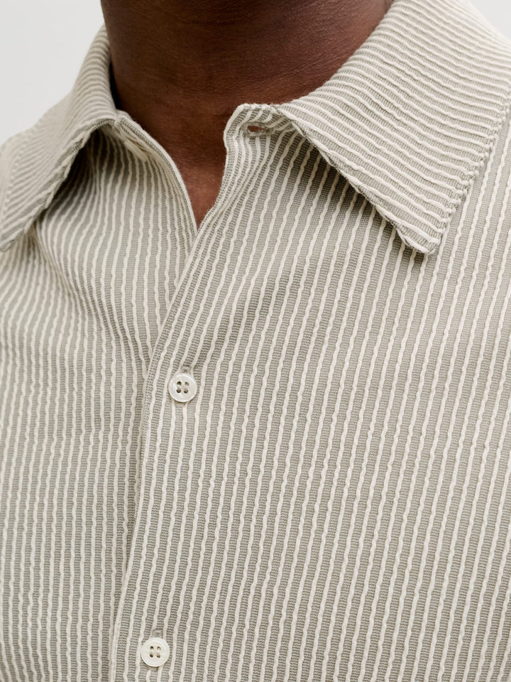 Jack & Jones overhemd k/m olijf – heren