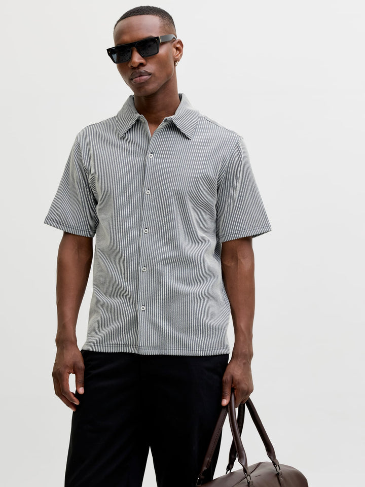 Jack & Jones overhemd k/m blauw dessin – heren