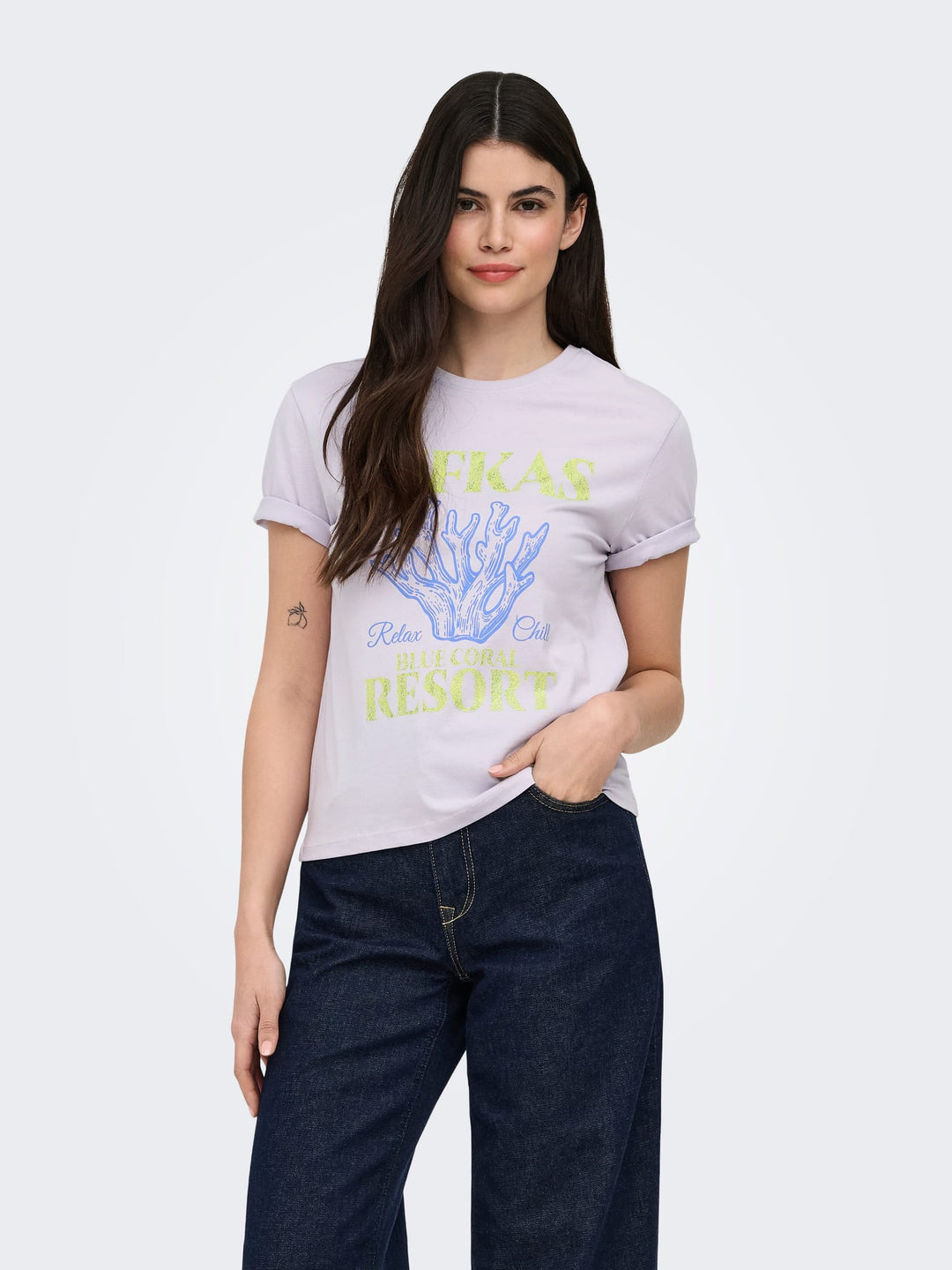 Only Dina T-shirt lila – dames