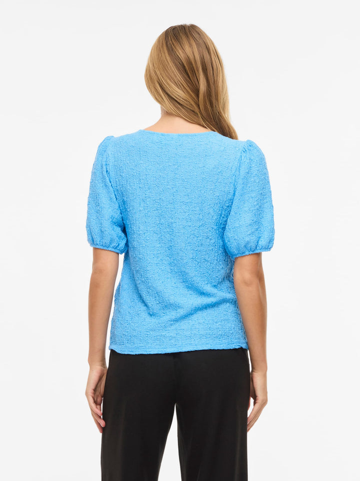 Vila VIFALL O-NECK 2/4 TOP lichtblauw – dames