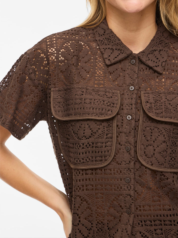 Vila 14114089 Merinda blouse k/m dames bruin