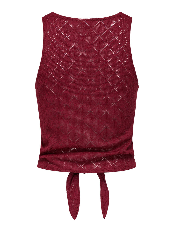 Jacqueline de Yong JDYVIOLA LIFE S/L KNOT TOP - dames top - Rood Dessin